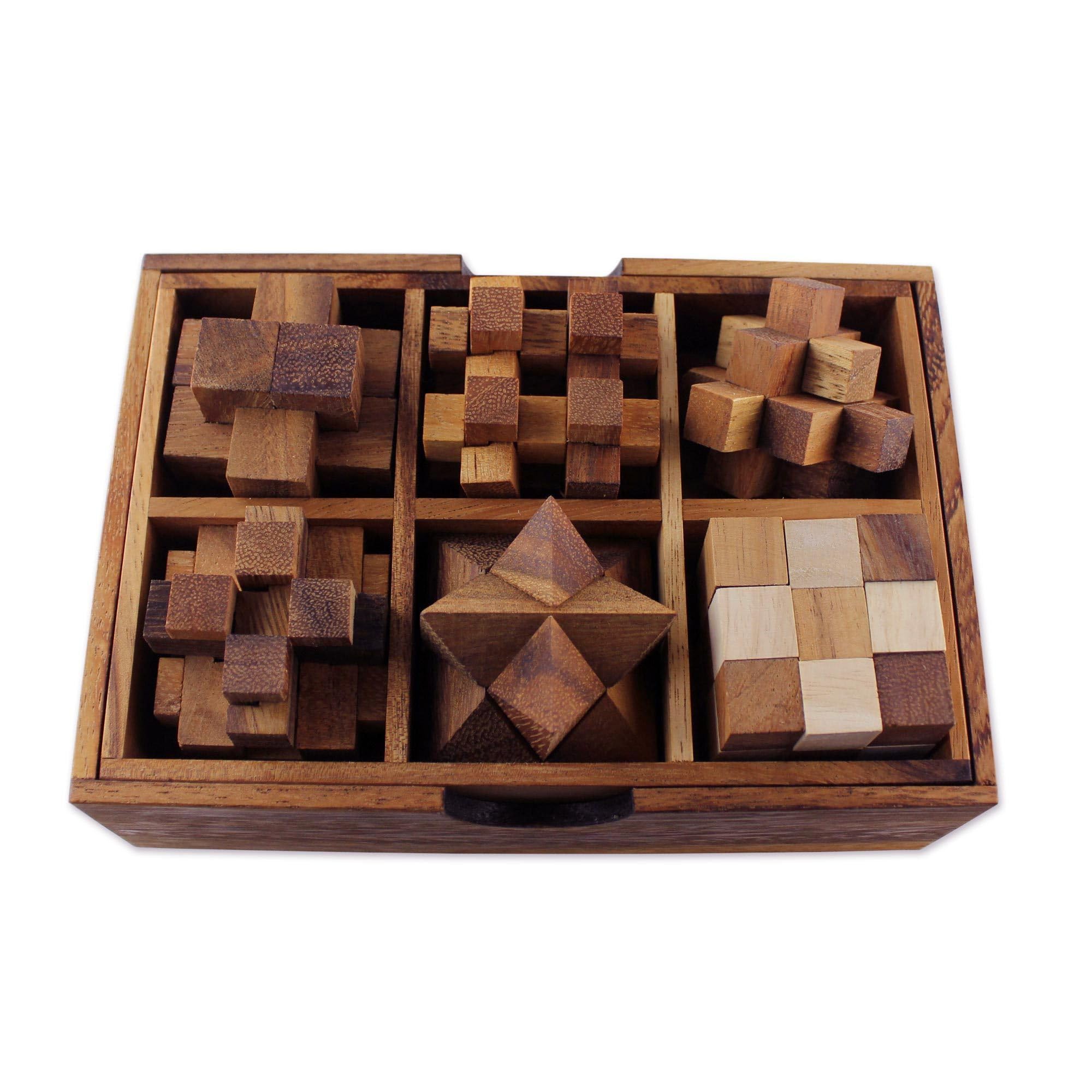 Amazon.com: NOVICA Brown Hand Crafted Raintree Wood Puzzle Game